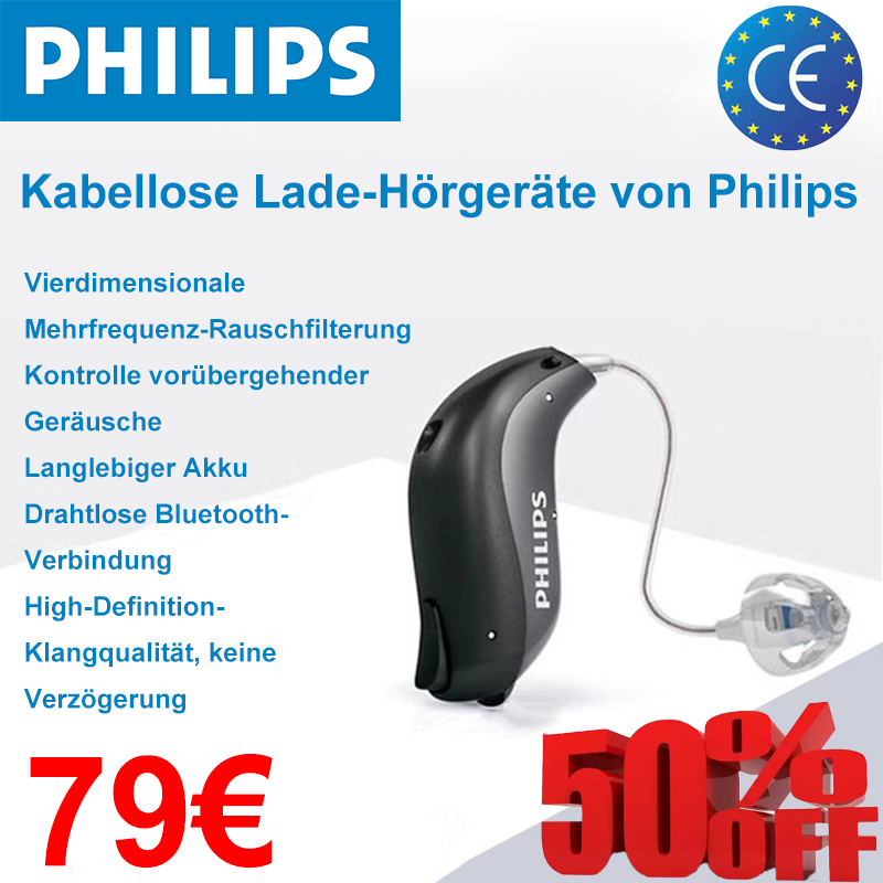 [Philips] XTM P8 Smart Bluetooth-Hörgerät, Dual-Rauschunterdrückung, 48 Kanäle, Geeignet für Patienten mit leichtem bis mittelschwerem Hörverlust (Mono-Hörgerät)
